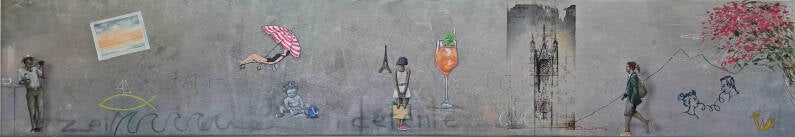 Mixed media HOLT 180 x 34 cm