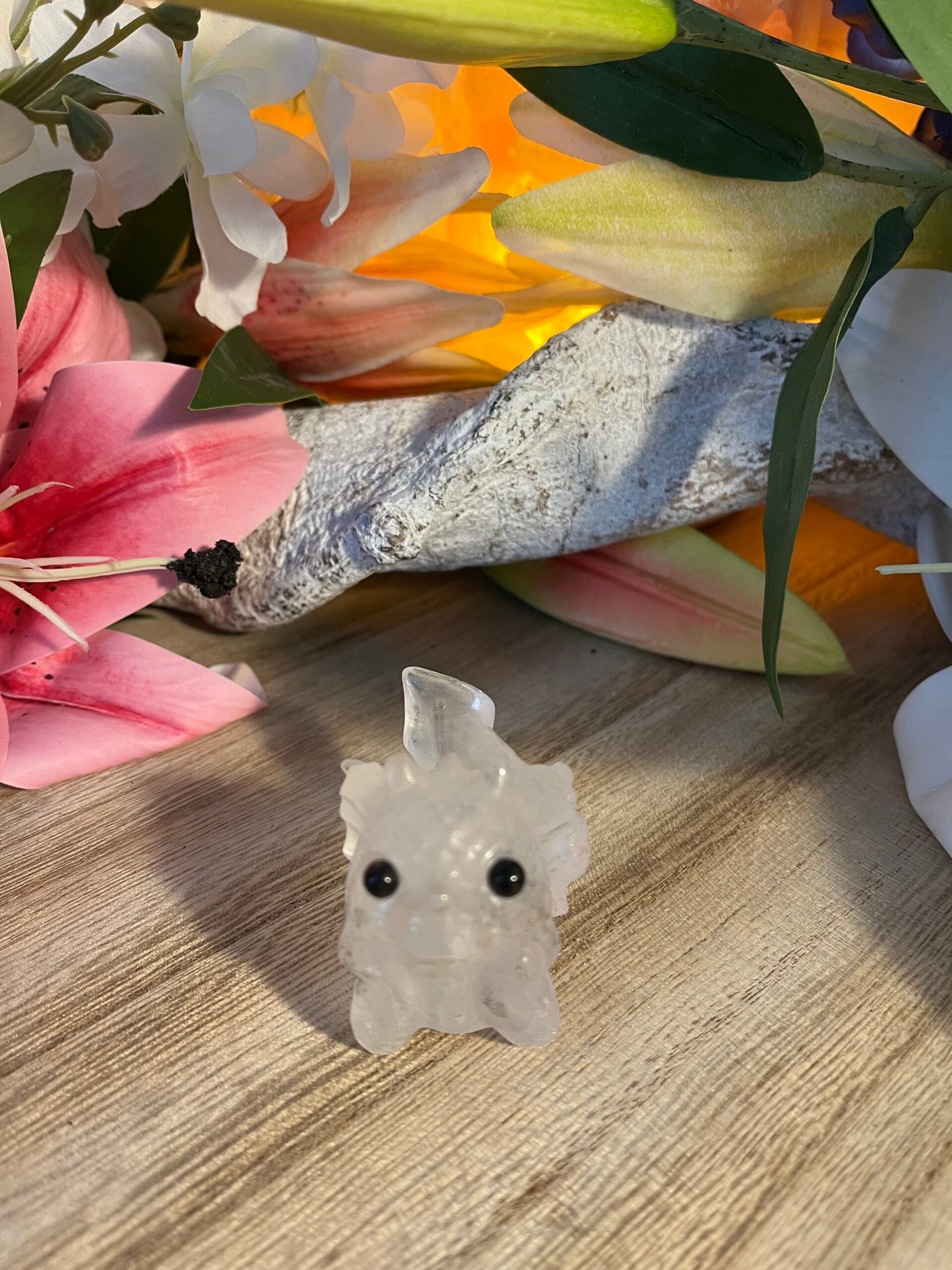 Draakje liggend bergkristal