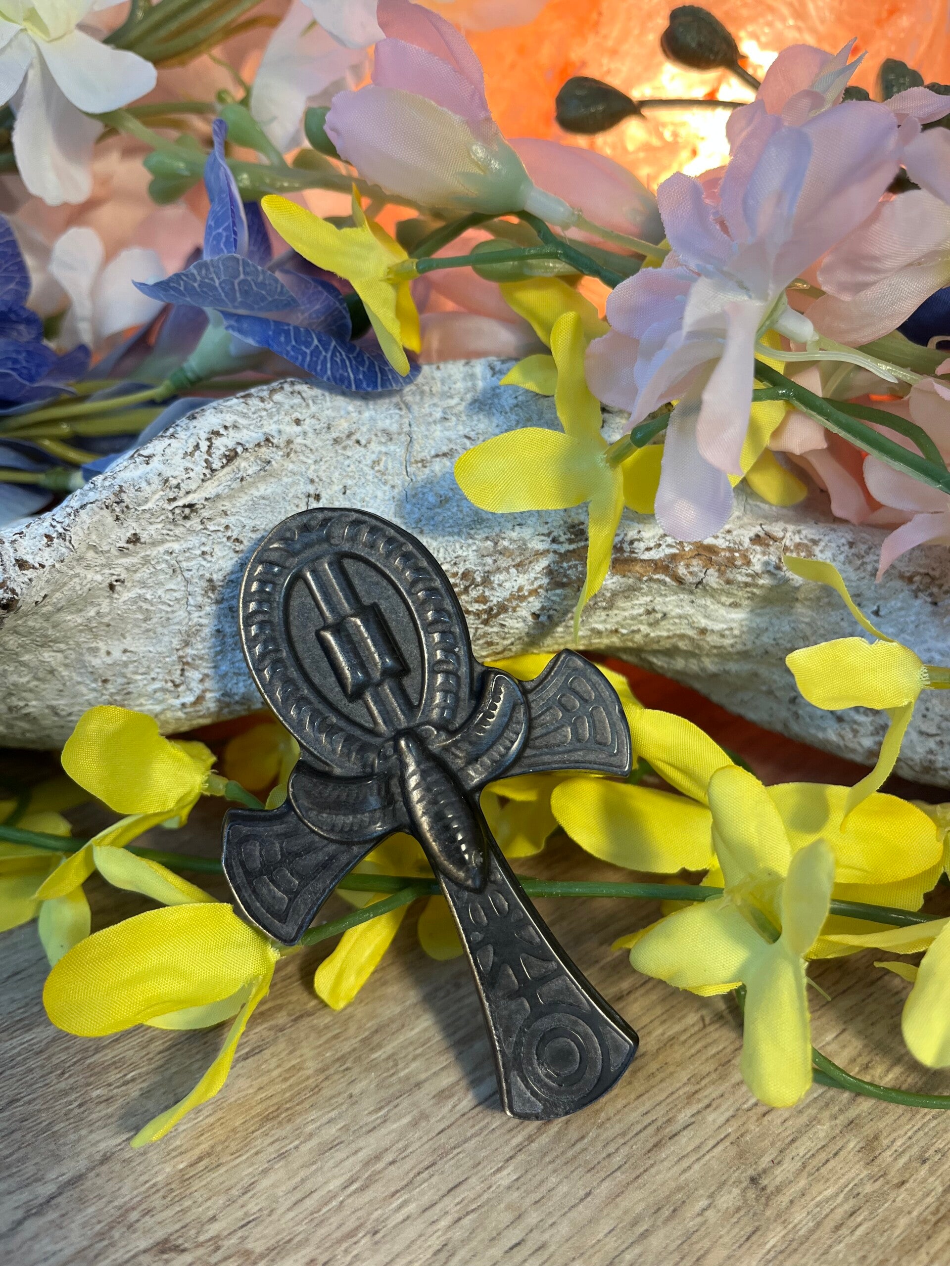 Obsidiaan Zilver in Ankh symbool 786