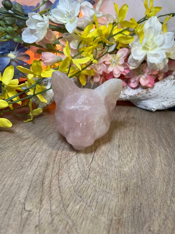 Kat met 3e oog rozenkwarts