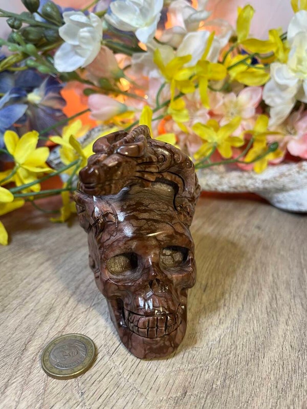 Skull met draak Jaspis