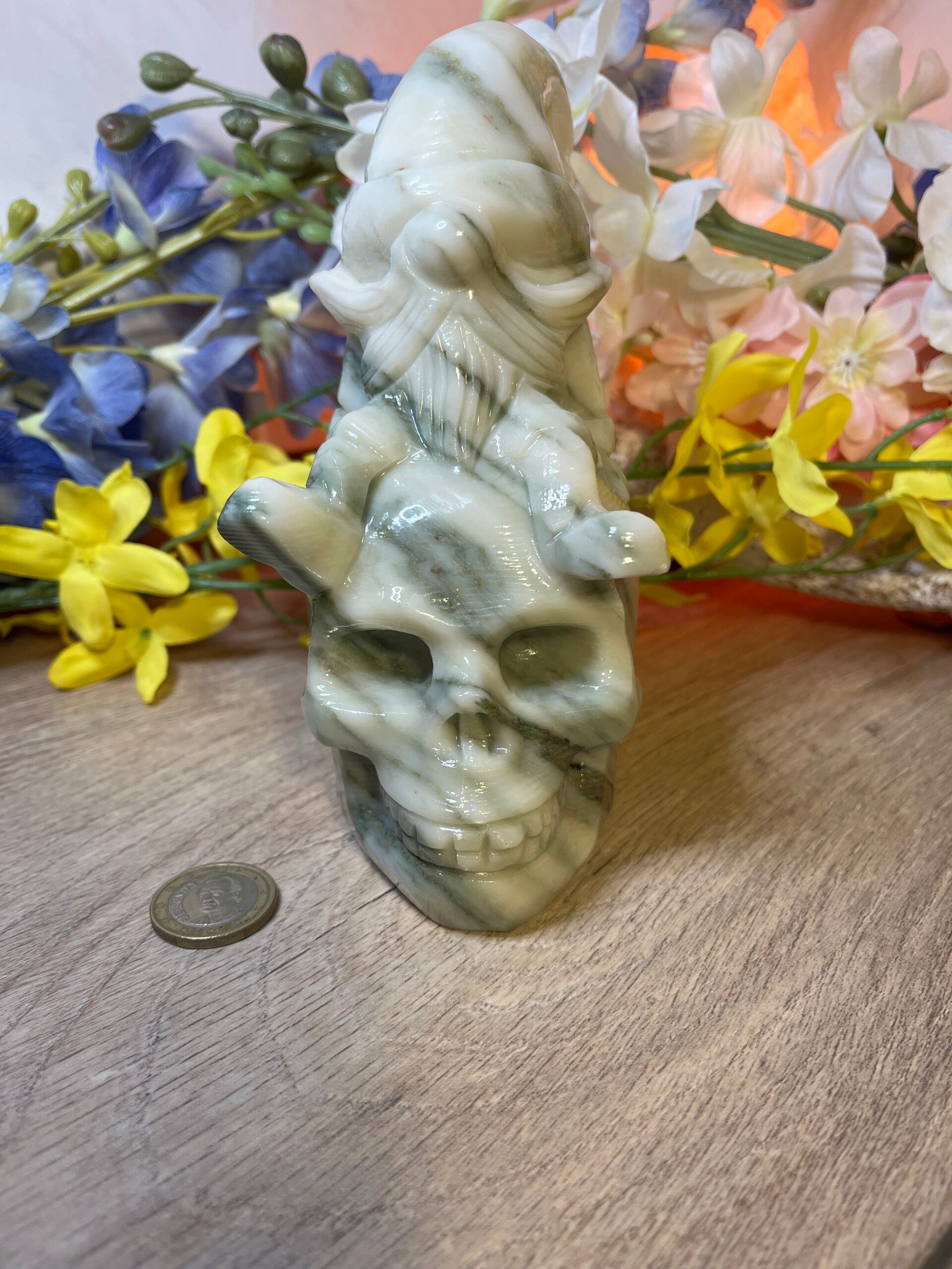 Skull met kabouter boomagaat op moedergesteente