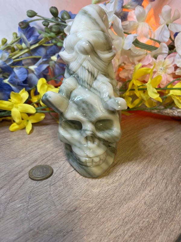 Skull met kabouter boomagaat op moedergesteente