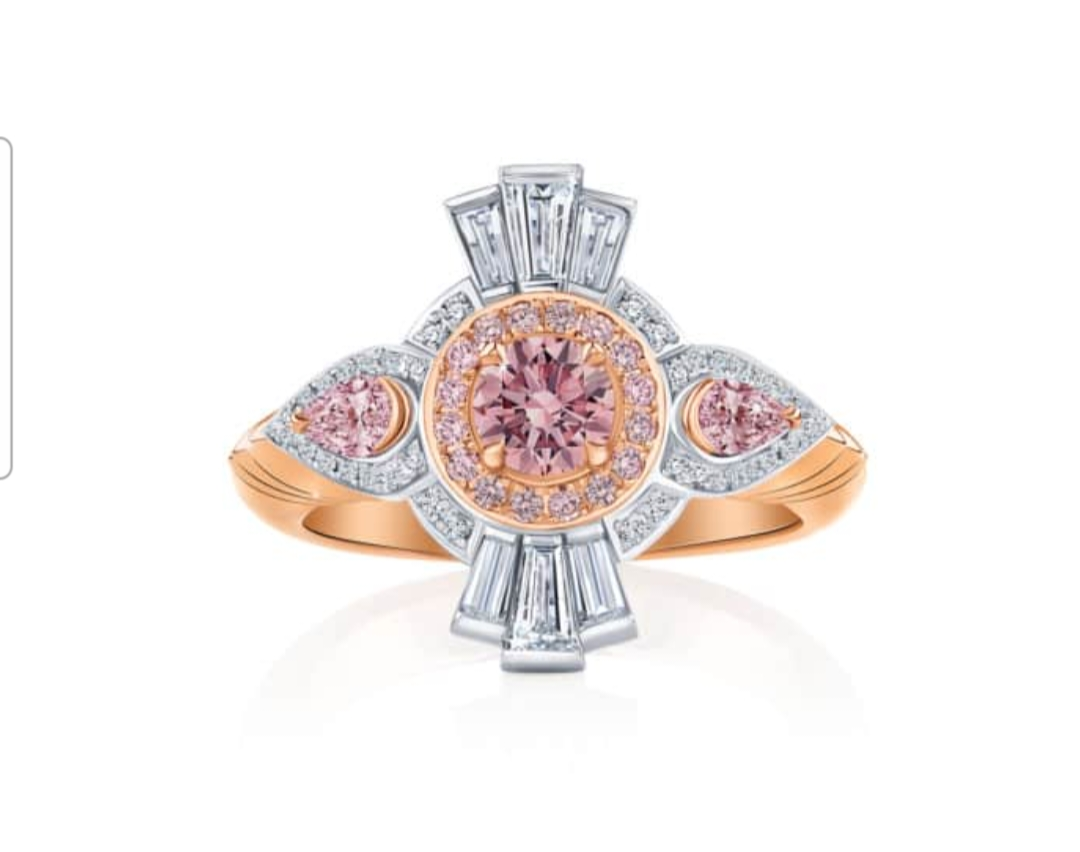 PENELOPE PLATINUM AND 18ct ROSE GOLD 0.41ct A.A.P.D ART DECO