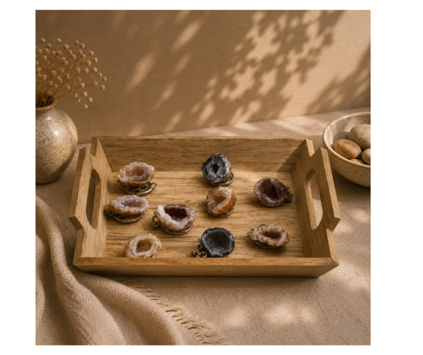 Agaat geode sleutelhanger | tashanger