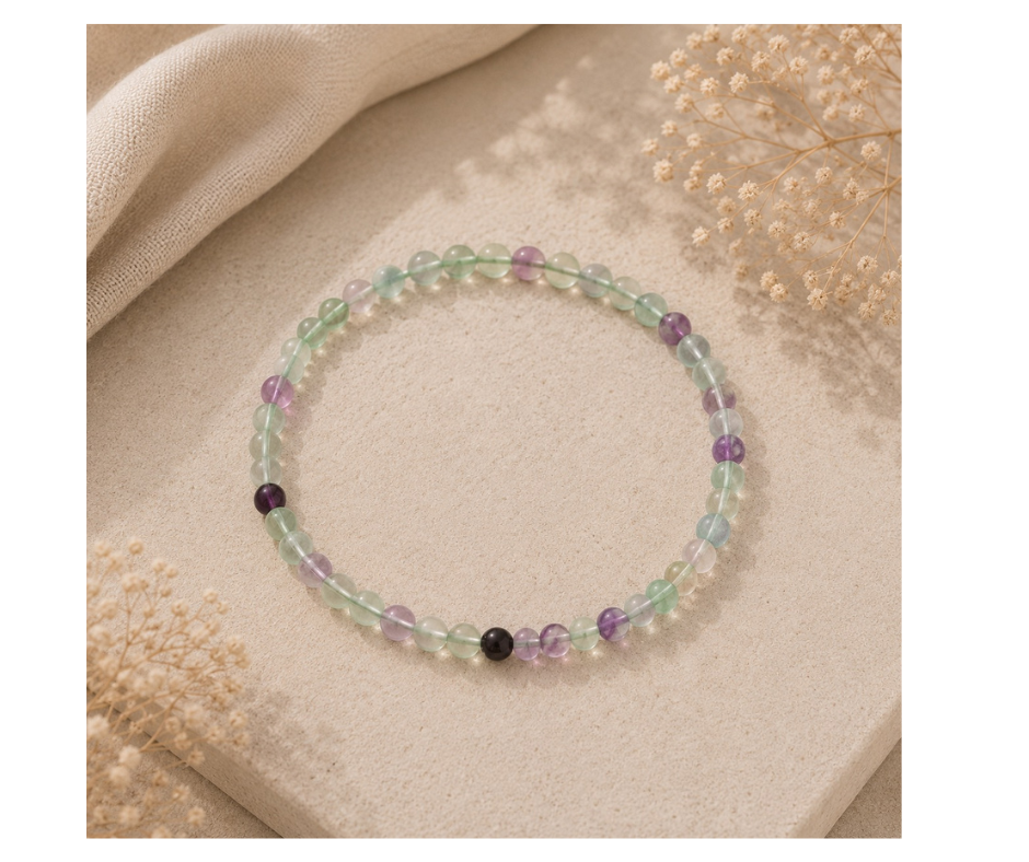 Fluoriet kralen armband 6 mm | Stabiliteit, Stress en Ademhaling