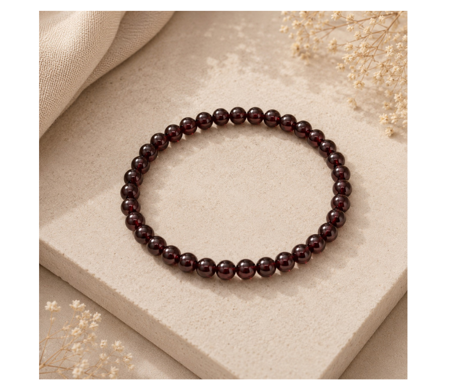 Kralenarmband granaat | Inzicht, Bloedsomloop en Energie