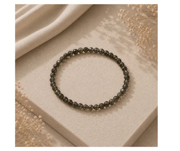 Rookkwarts facet armband 4mm | Concentratie en Inwendige reiniging