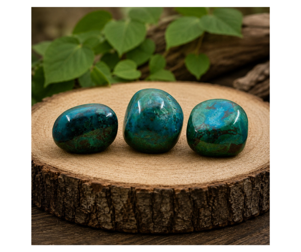 Chrysocolla Trommelsteen | Spijsvertering, PMS en Loslaten