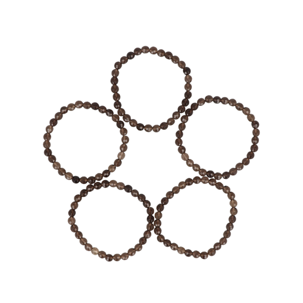 Rookkwarts facet armband 4mm | Concentratie en Inwendige reiniging