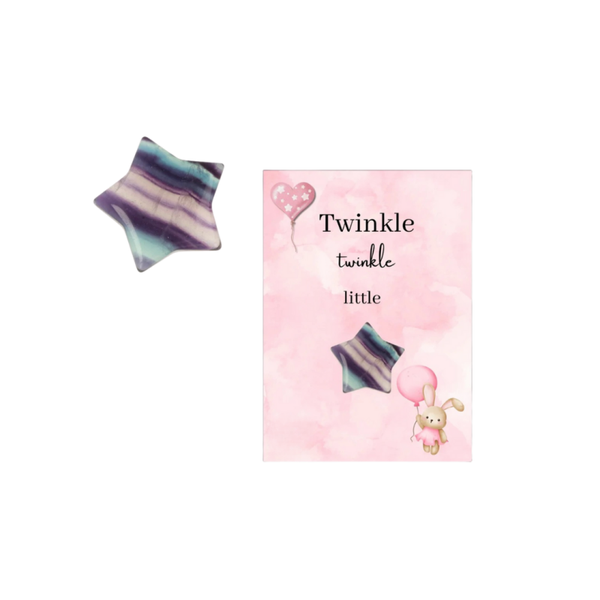 Regenboog Fluoriet Ster – Cadeauzakje met Kaartje