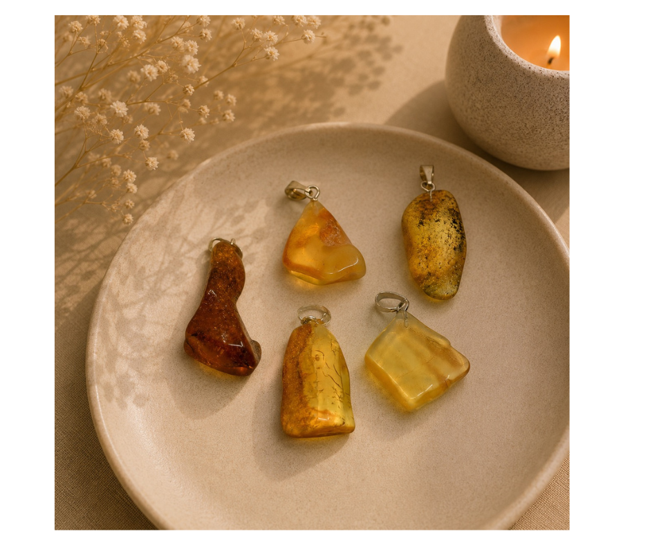 Amber/Barnsteen hanger | Vitaliteit, Spontaniteit en Zelfvertrouwen