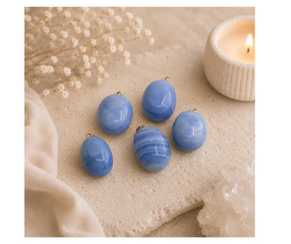 Blue lace agaat hanger | Immuunsysteem & Gemoedsrust
