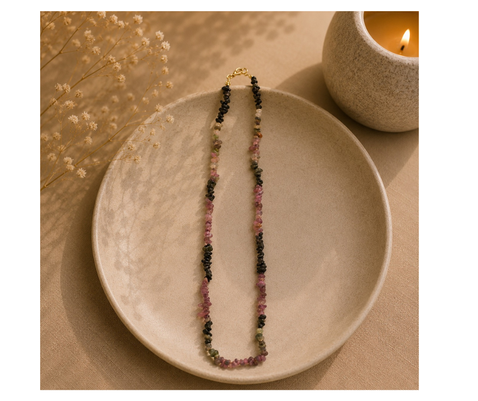 Sodaliet | Zwart toermalijn | Watermeloen toermalijn Splitketting