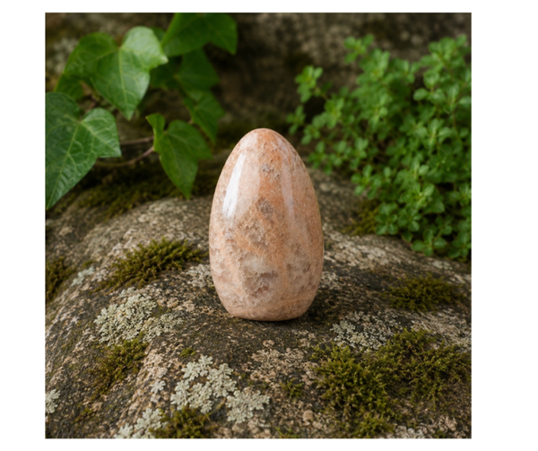 Roze maansteen sculptuur