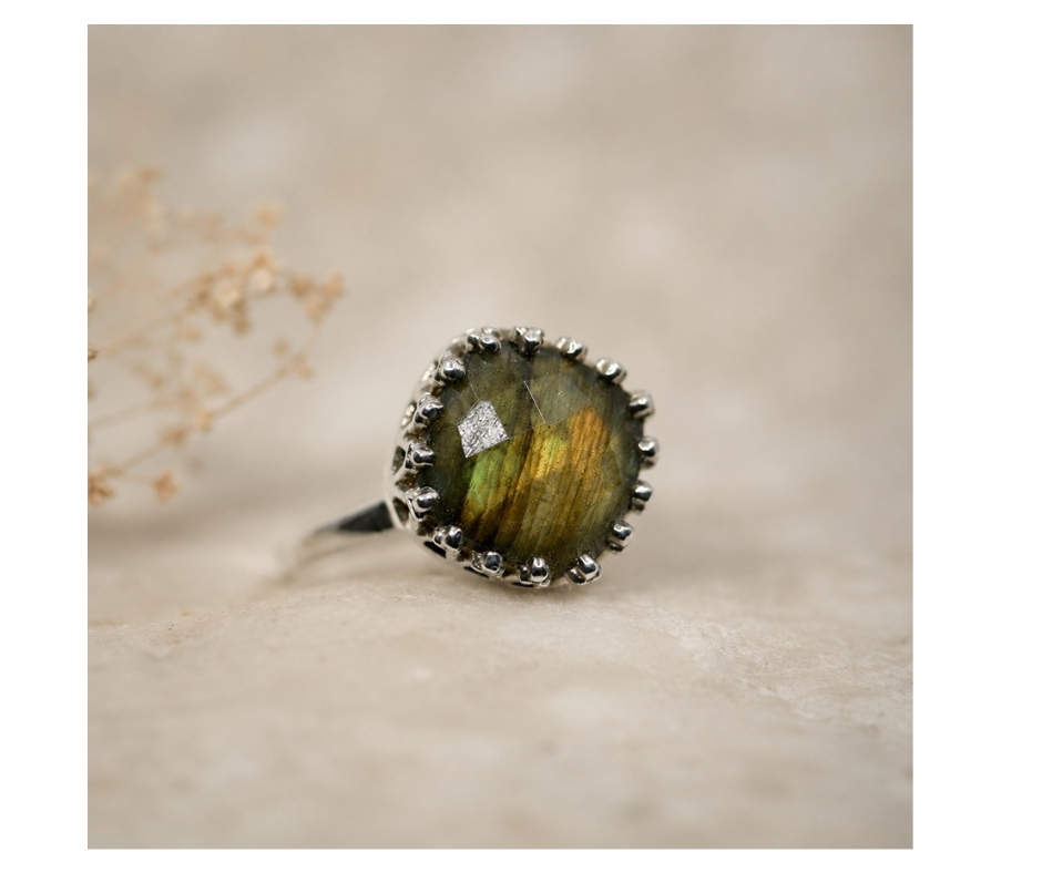 Labradoriet ring | Beschermt, Energie en Verlicht stress
