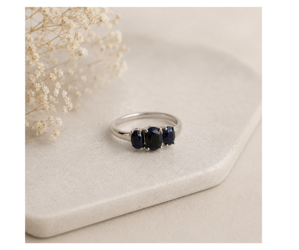 Saffier blauw ring | Focus, Harmonie en Schildklier