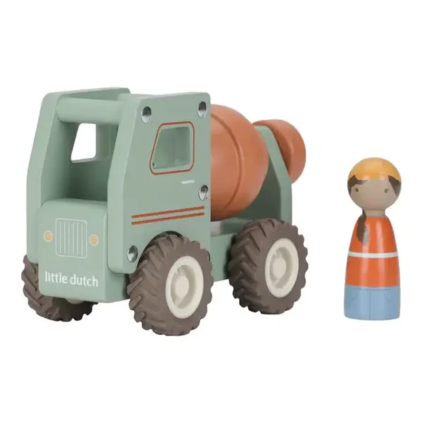 Little Dutch - Houten betonmixer met pegdoll