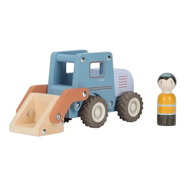 Little Dutch - Houten bulldozer met pegdoll