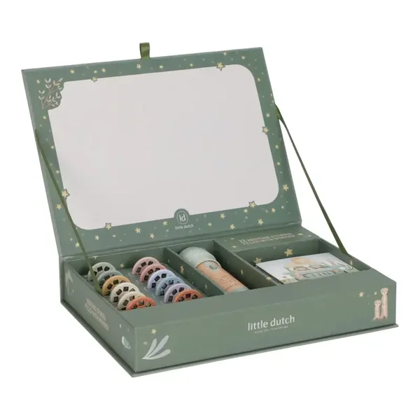 Little Dutch - Verhalen projector zaklamp - Safari Friends - Groen