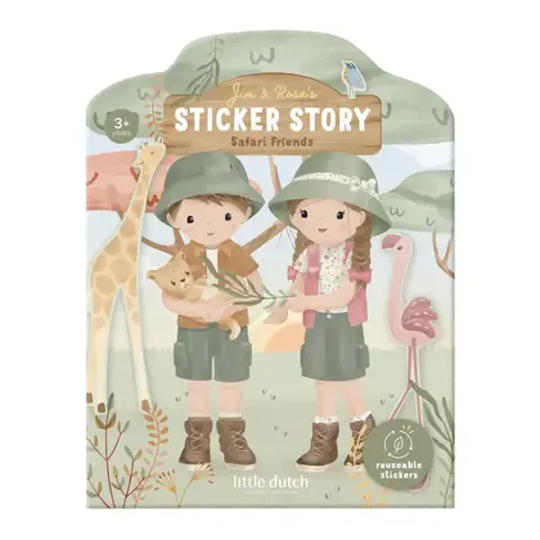 Little Dutch - Herbruikbare stickerboek - Safari Friends - Jim & Rosa