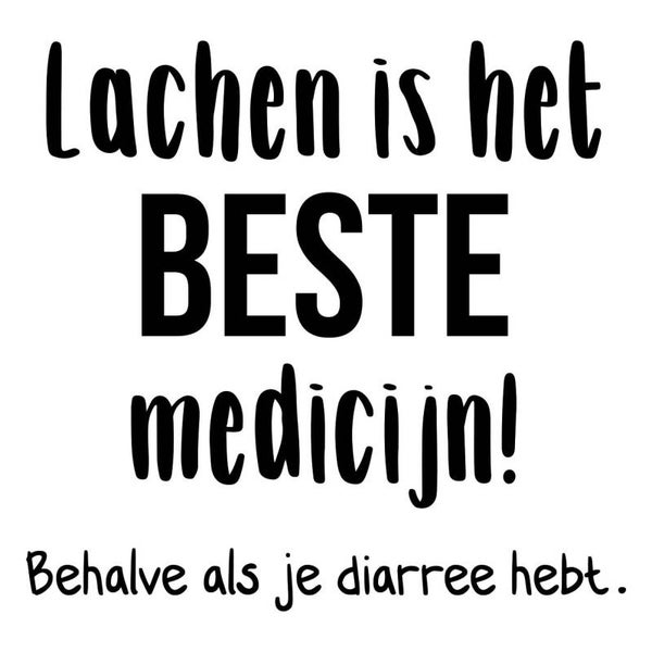 Onderzetter lachen het beste medicijn wit