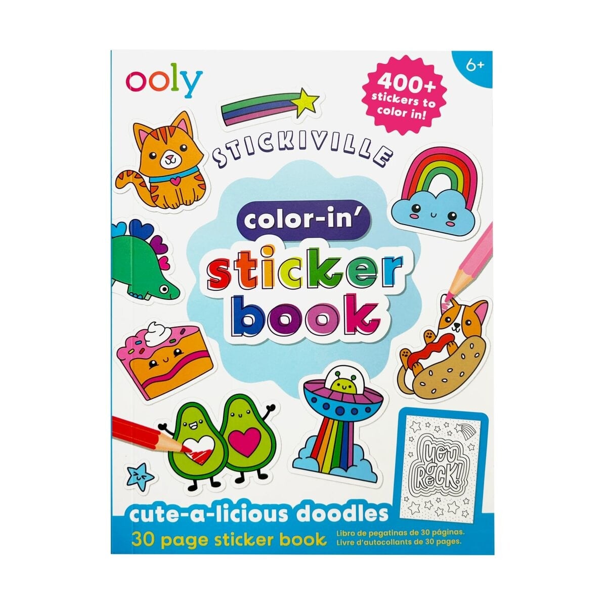 Ooly - Color-in sticker boek - Cute-A-Licious Doodles