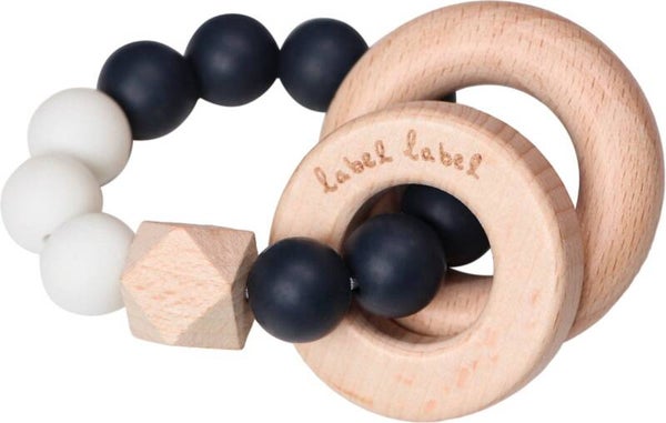 Bijtring zwart/wit rond