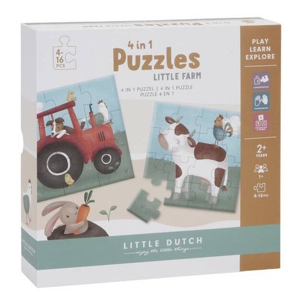 Little Dutch - 4 in 1 puzzel - Little Farm