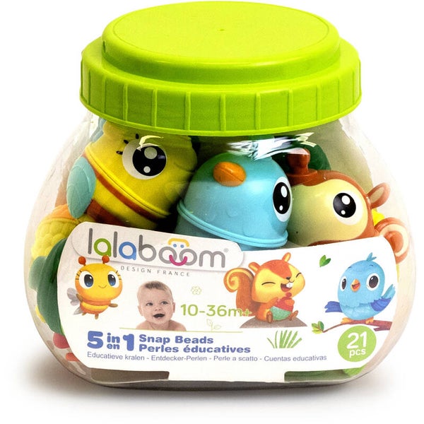Lalaboom - Educatieve kralen met 3 dieren - 21 kralen