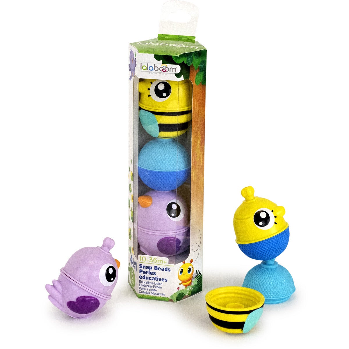 Lalaboom - Bij en paarse vogel cadeauset - 6 stuks