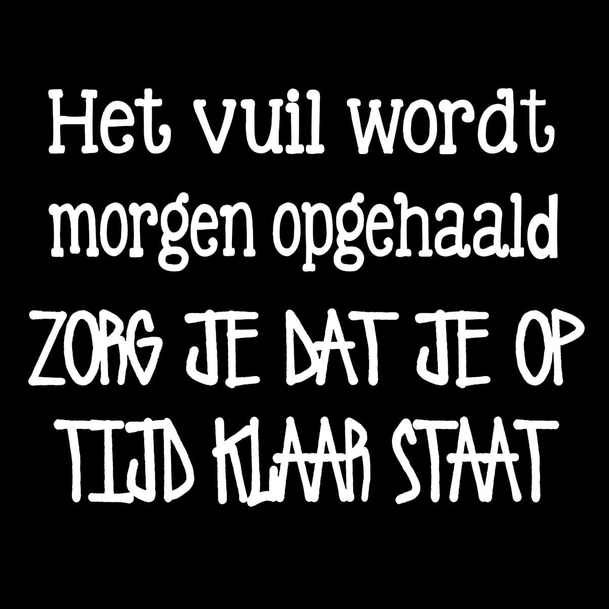 Onderzetter vuil wordt opgehaald