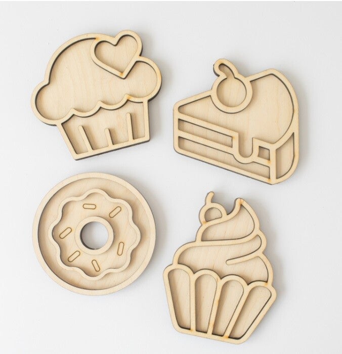 Speeltray set zoete gebakjes