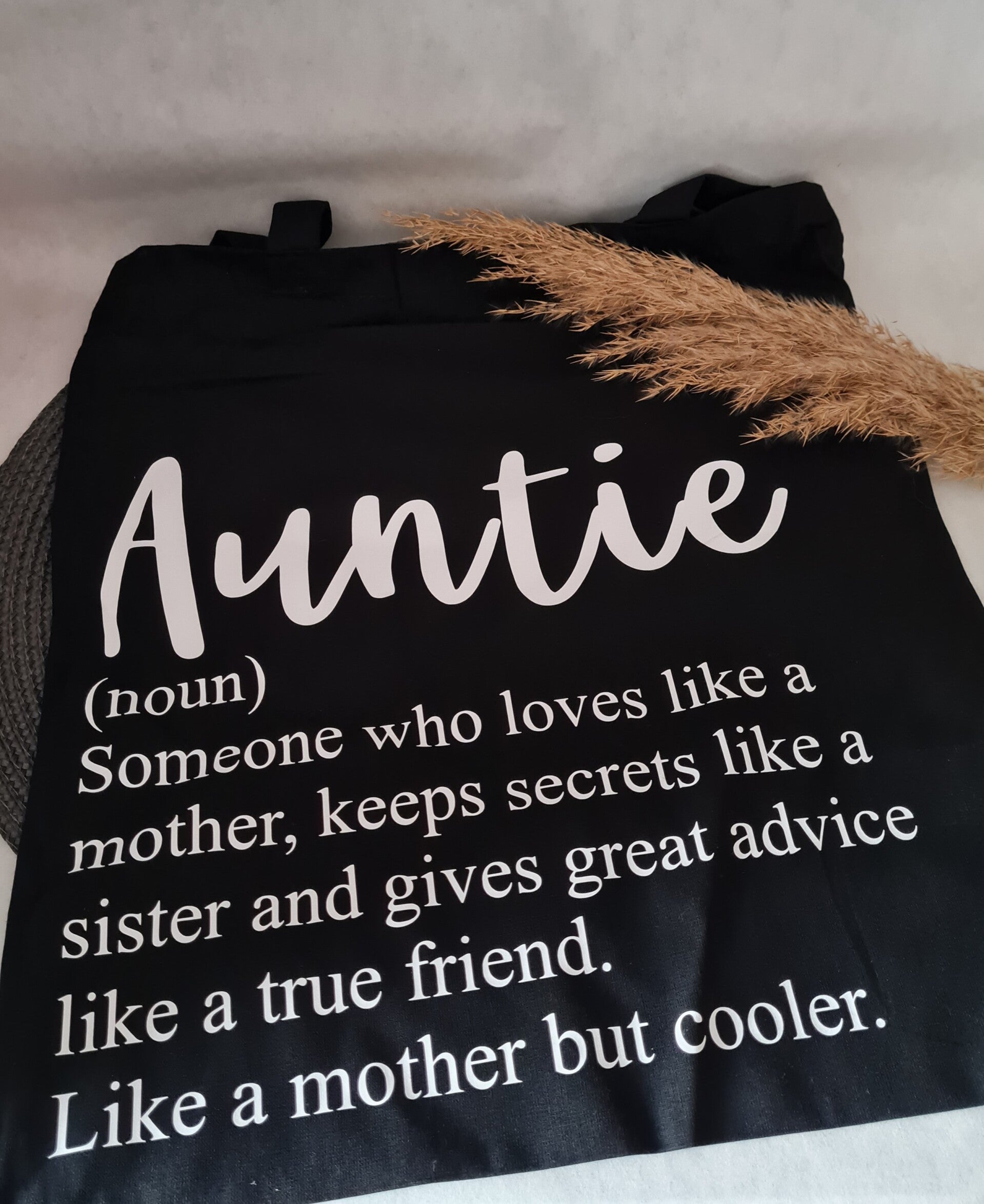 Mint11 - Katoenen tas zwart - Auntie