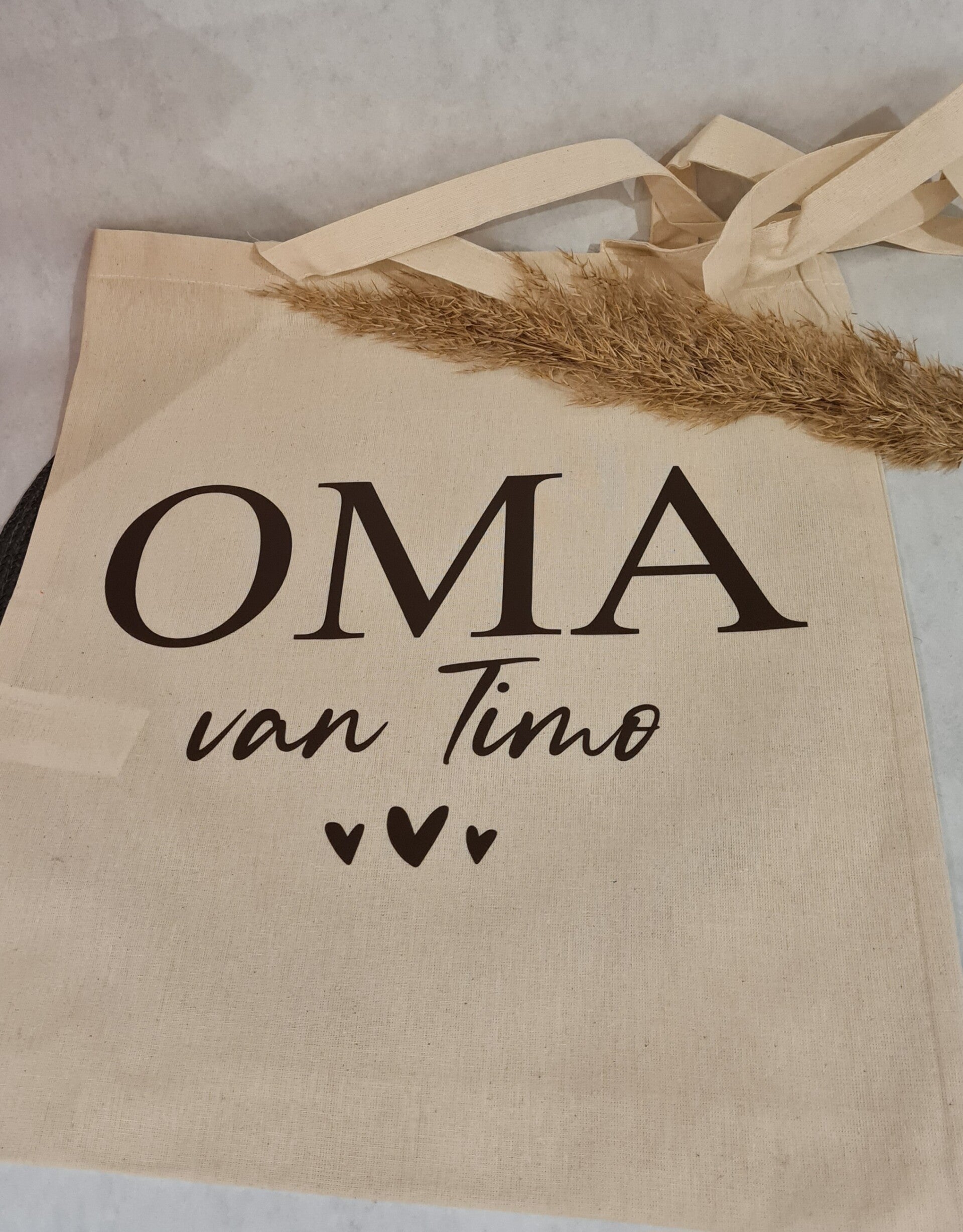 Mint11 - Katoenen tas naturel - Oma van