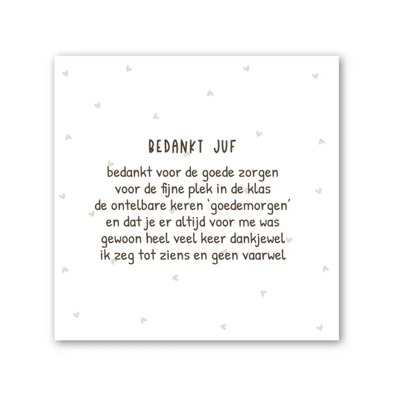 Forex tegeltje - Quotes - Bedankt Juf