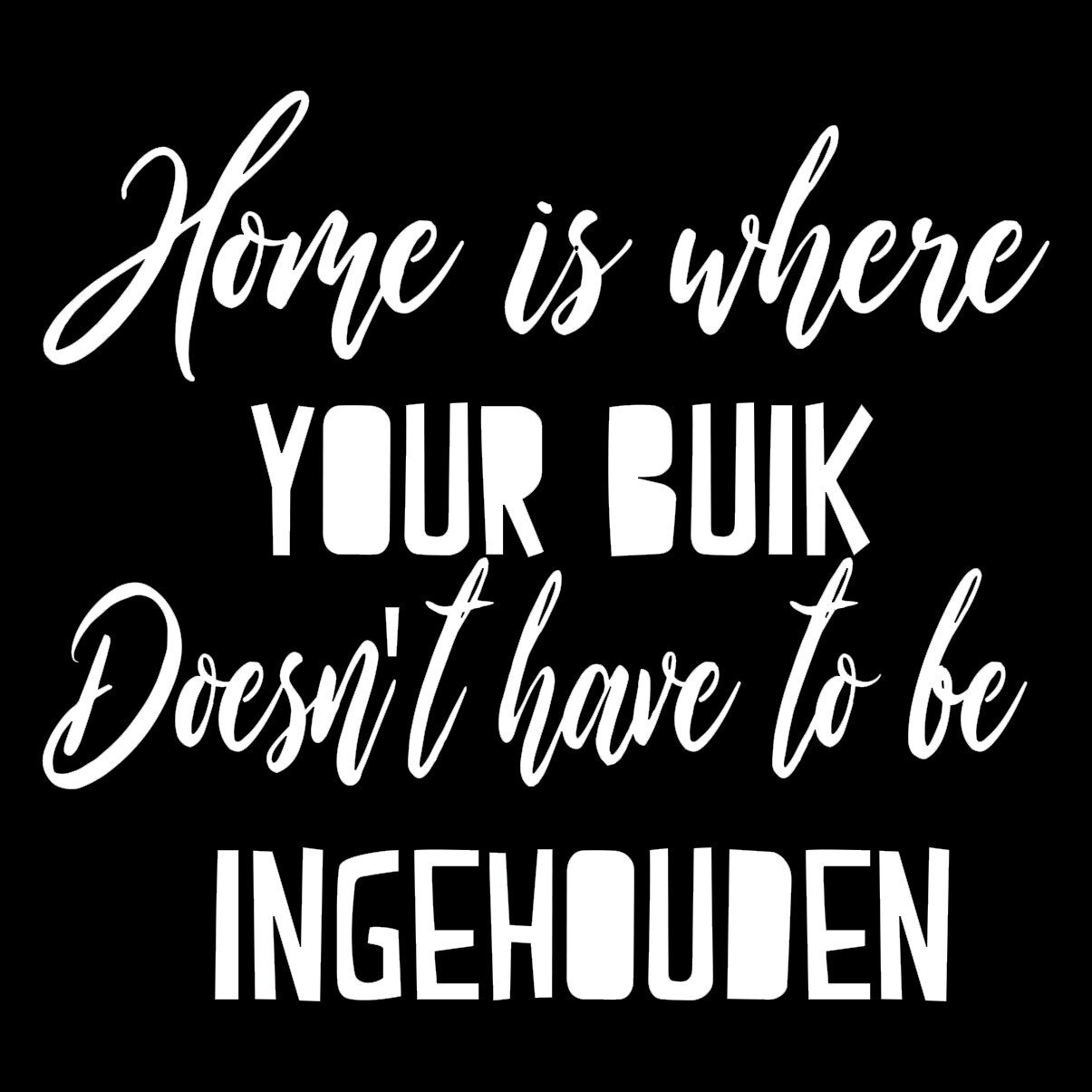 Onderzetter buik ingehouden zwart