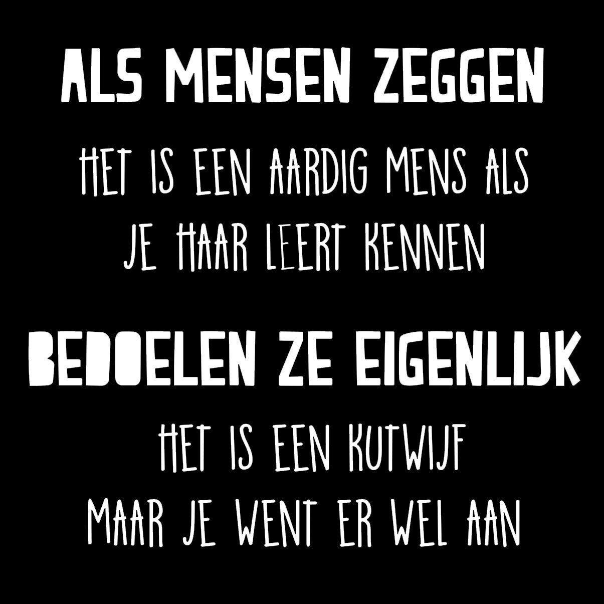 Onderzetter aardig mens zwart