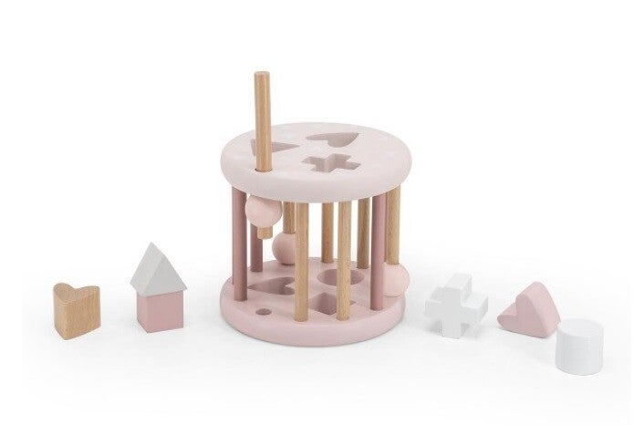 Label Label - Houten vormenstoof rond - Roze