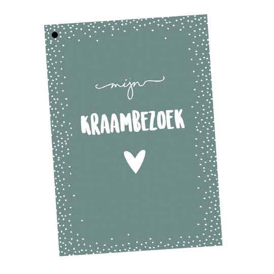 Kraambezoekboek groen 25 pers.