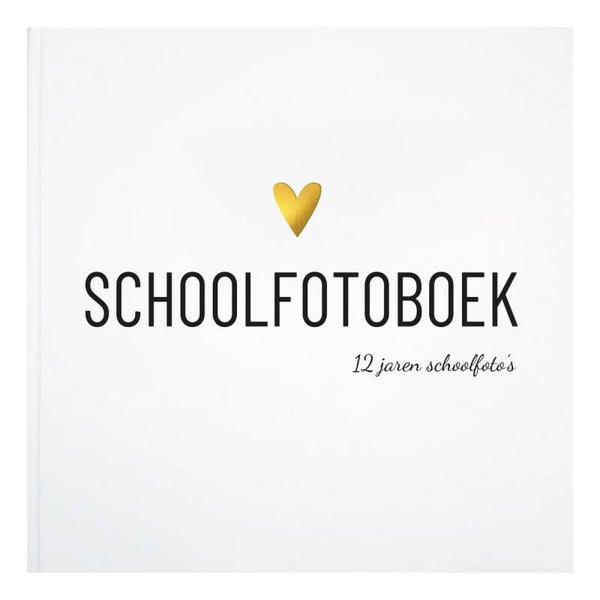 Invulboek schoolfotoboek - wit met goudfolie