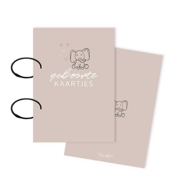 Nynke Ontwerpt - Bewaarbundel - Geboortekaartjes - Olifant grijs