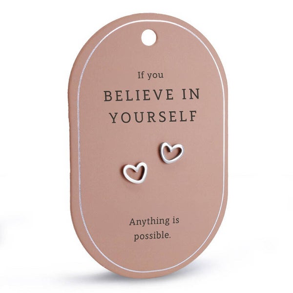 Oorbellen - Believe in yourself - Zilver