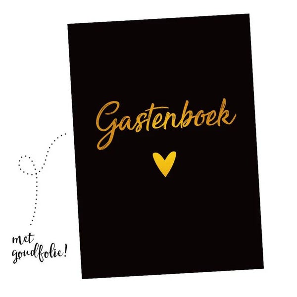 Gastenboek zwart 50 pers.