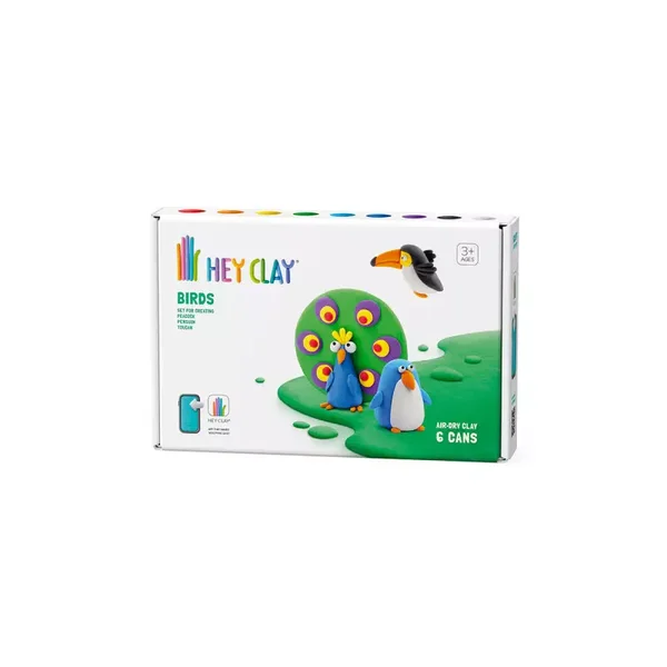 Hey Clay boetseerklei set - Toucan, Penguin en Peacock