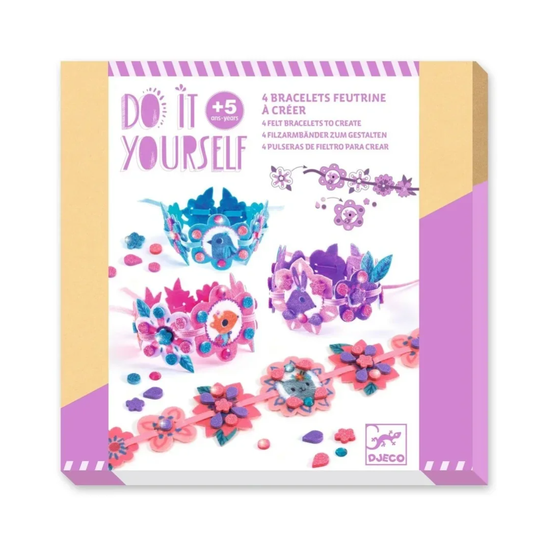 Djeco - Do it yourself - 4 vilten armbandjes maken