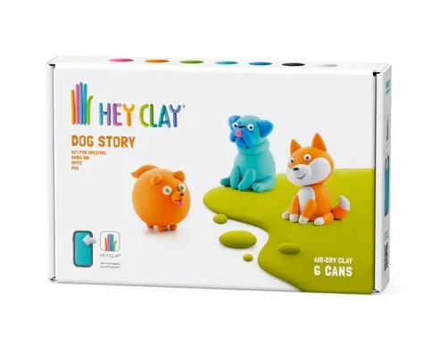Hey Clay boetseerklei set dog story - Spitz, Shiba Inu en Pug