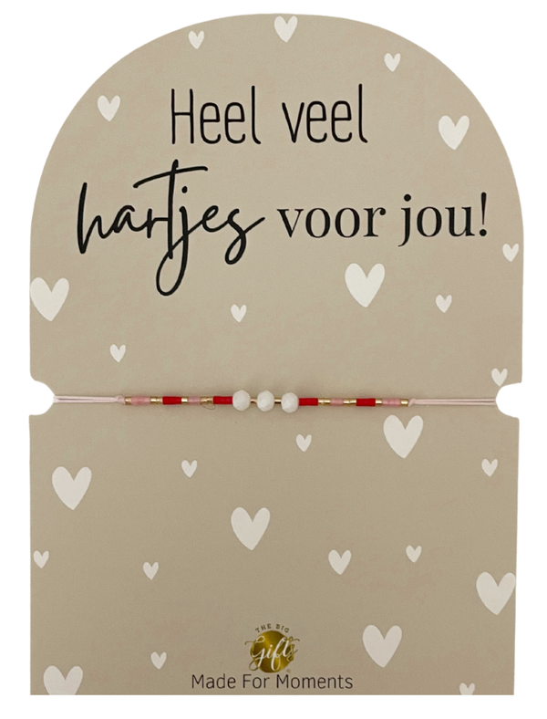 The Big Gifts - Armbandje - Hartjes voor jou