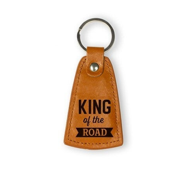 Leren sleutelhanger - King of the road