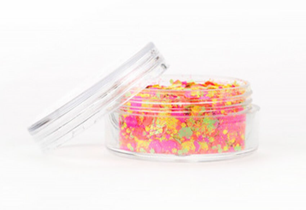 Superstar - Chunky glitter fluorescent - Roze, geel en groen